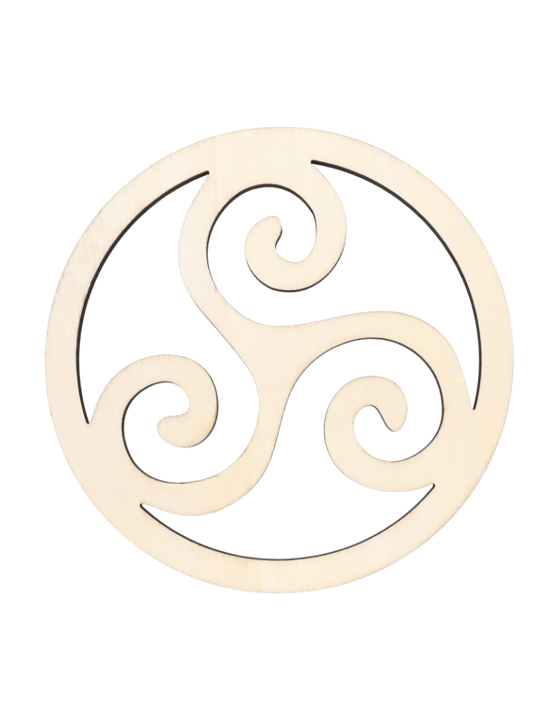 Disco di legno scolpito triscele x5