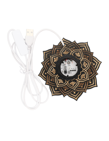 Black flower wood LED stand