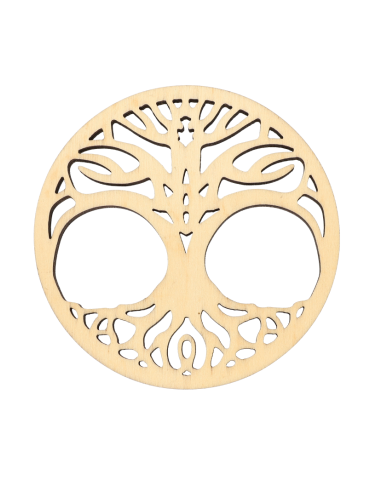 Disco de madera tallado árbol de la vida v2 x5