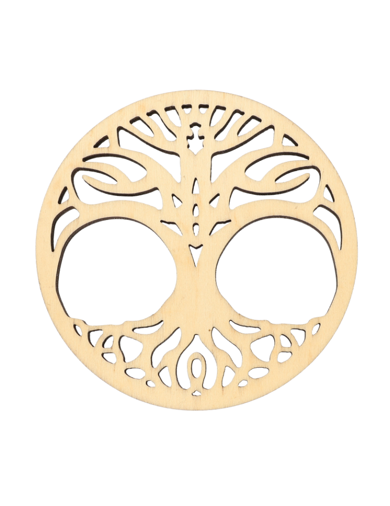 Disco di legno scolpito albero della vita v2 x5