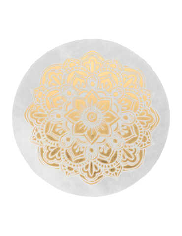 Goldenes Mandala-Selenit-Diskett