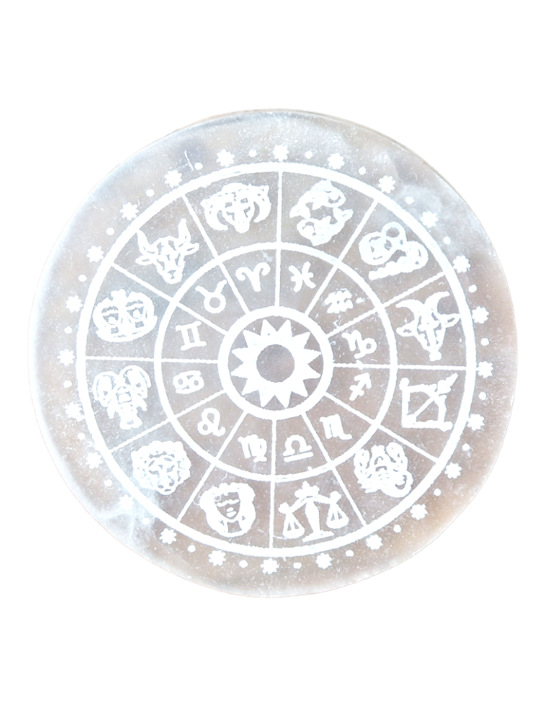 Zodiac selenite disc