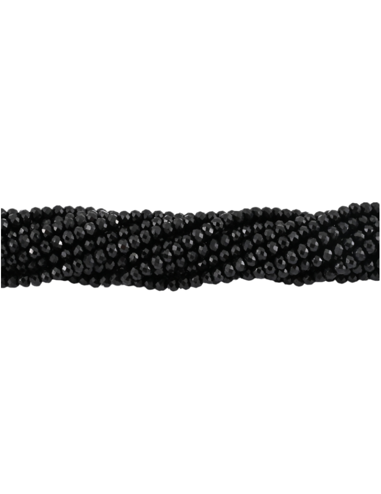 Filo perle sfaccettate spinello nero A