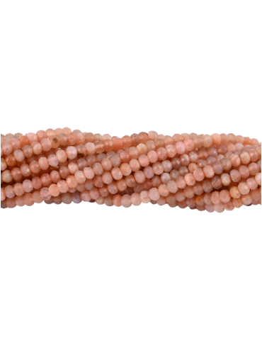 Strand of faceted sunstone beads A