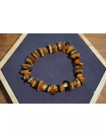 Amber Three-Color Adult Bead Bracelet