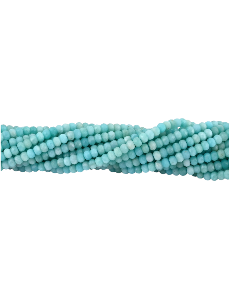 Filo di perle sfaccettate in amazonite A