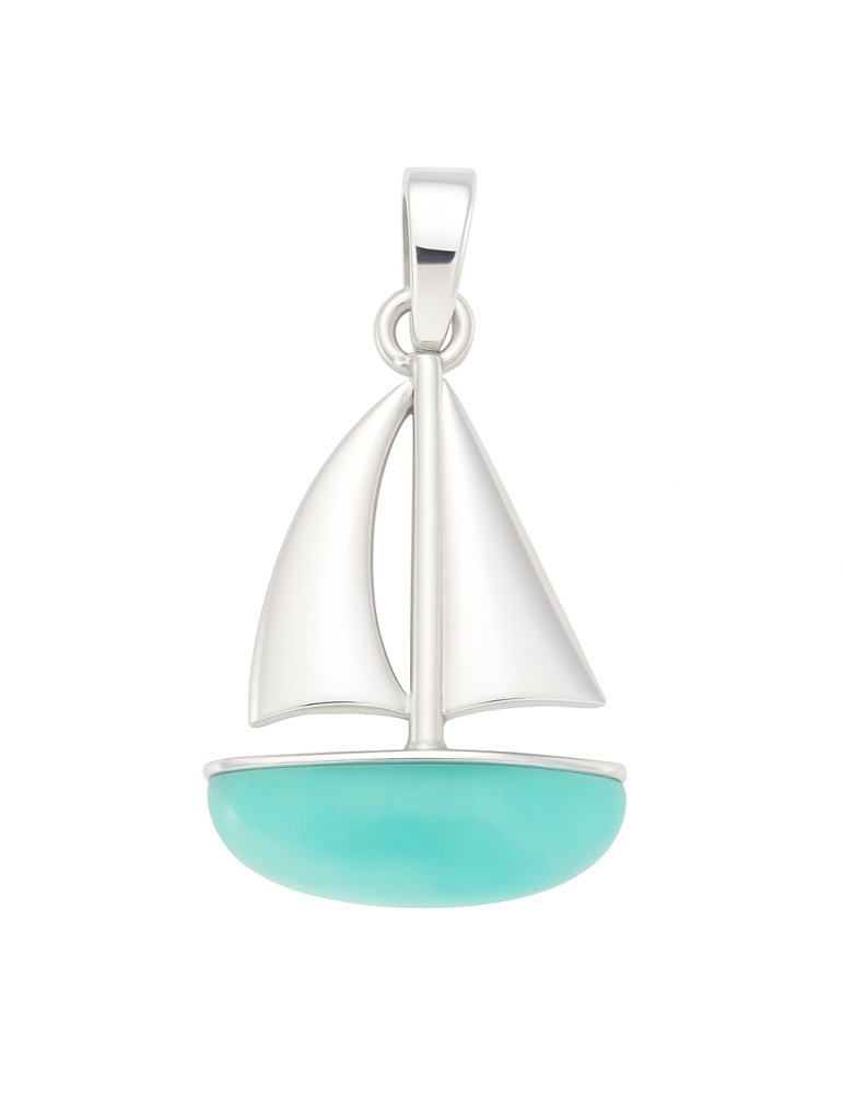 925 silver sailboat pendant