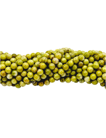 Fio de pérolas de opala verde AA