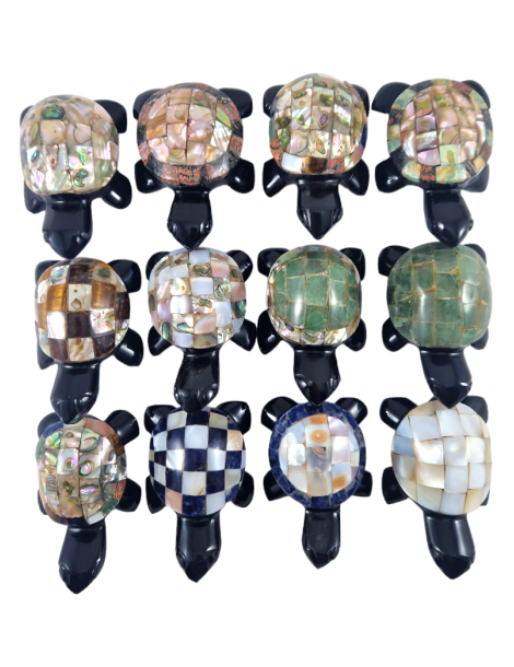 Obsidian mother-of-pearl turtle M