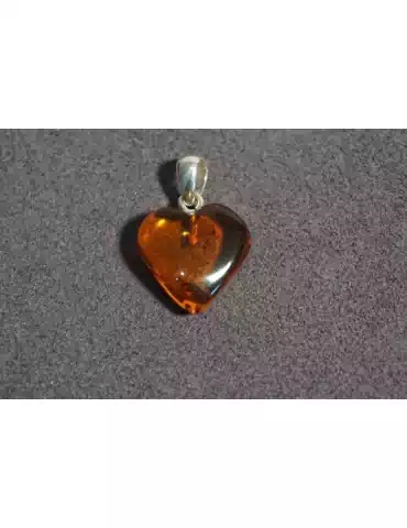 Pendentif Coeur Ambre