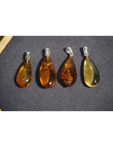 Hanger Druppel Amber Honing Cognac