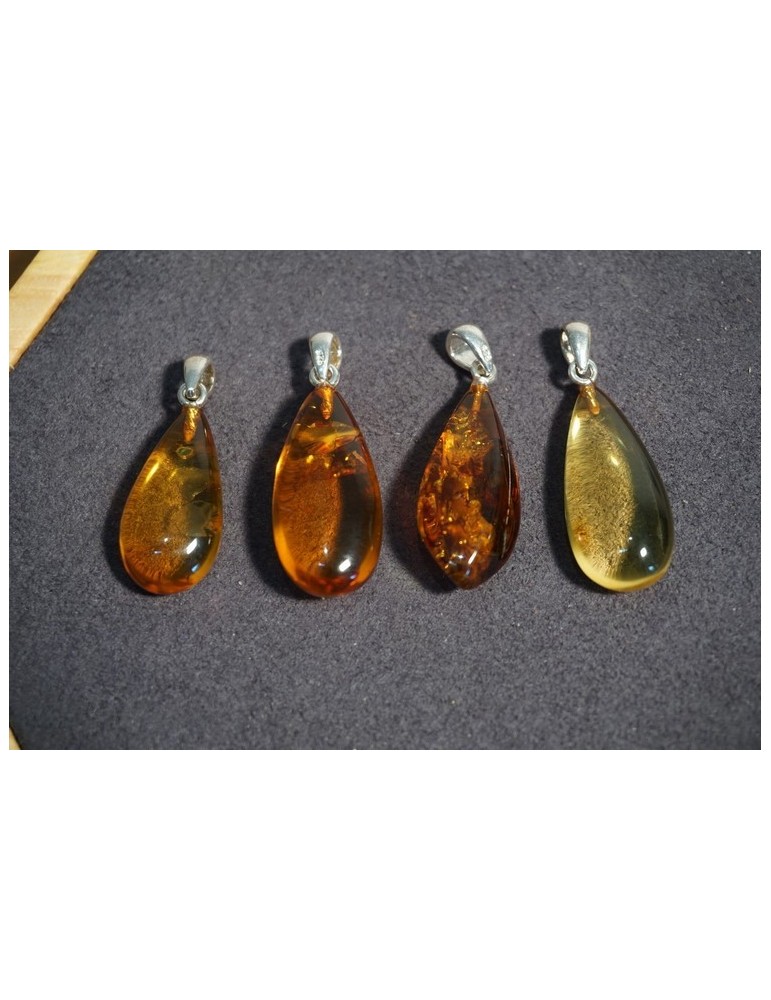 Hanger Druppel Amber Honing Cognac