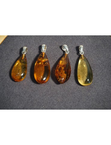 Hanger Druppel Amber Honing Cognac