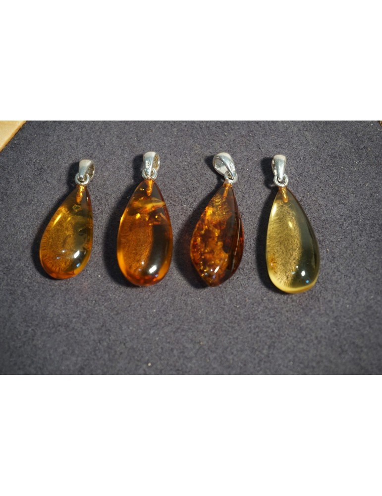 Hanger Druppel Amber Honing Cognac