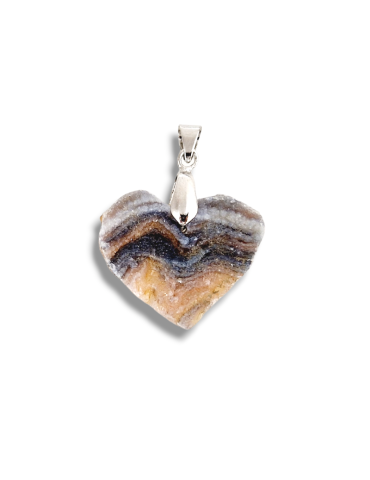 Chalcedony Druzy Heart Pendant AA