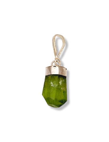 Colgante de cristal de peridoto engastado en plata 925 AB