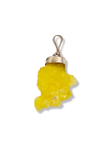 Yellow brucite pendant set in 925 silver A