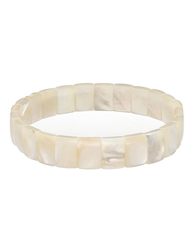 Plat wit parelmoeren armbandje