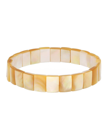 Flat golden mother-of-pearl bracelet