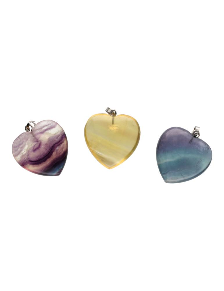 Fluorite heart pendant AA