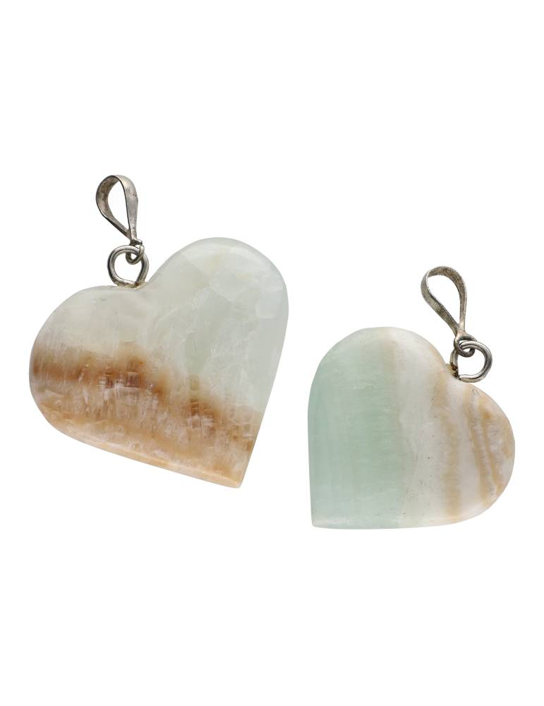 Pendentif coeur Calcite caraibe