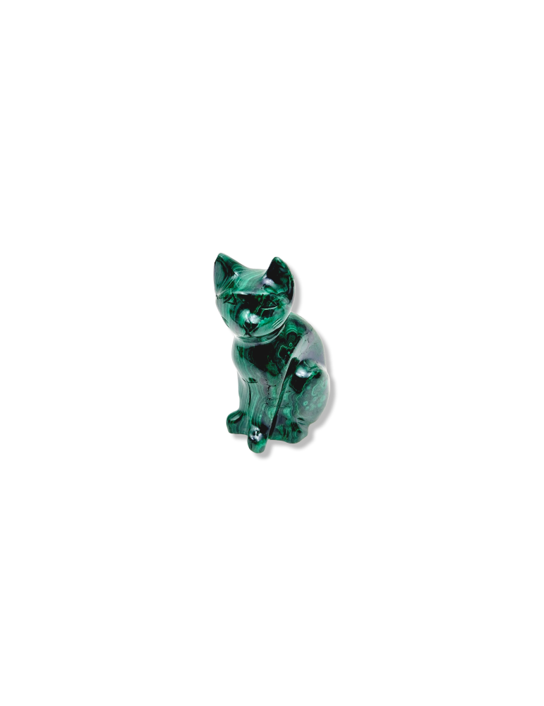Sculpted malachite cat