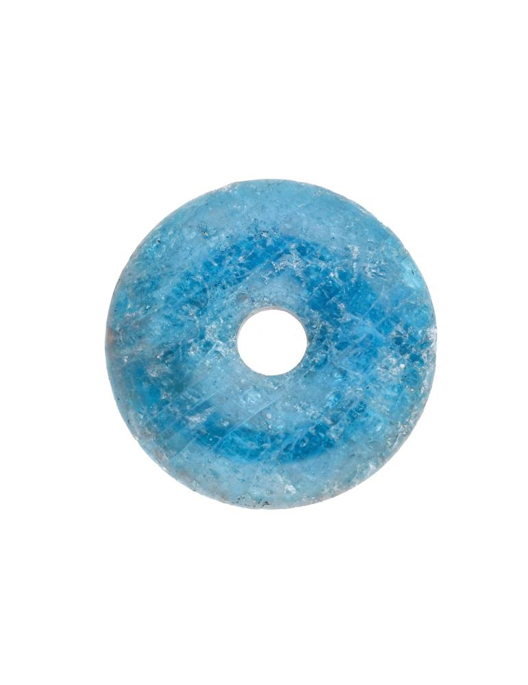 Blue Apatite Donut Pendant AA