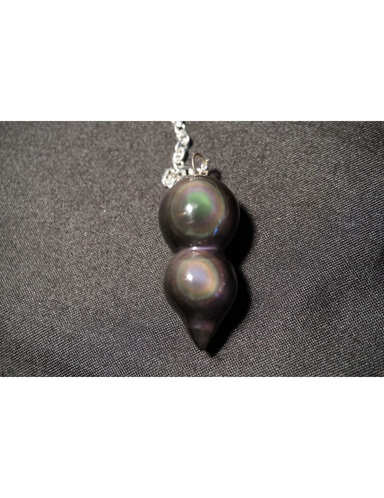 Double obsidian pendulum with celestial eye