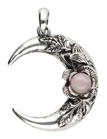 Pendentif lune et pierre