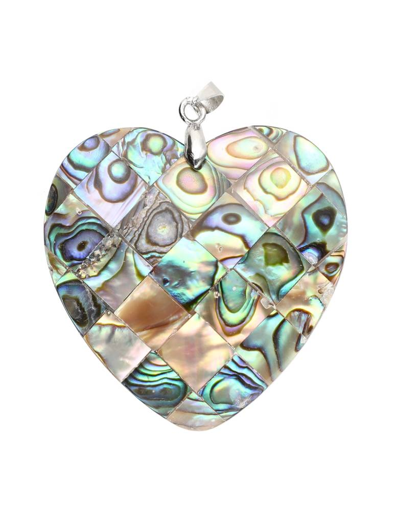 Mother-of-pearl heart pendant 4cm