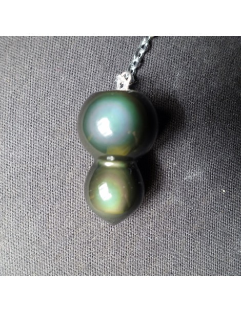 Double obsidian pendulum with celestial eye