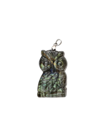 Pendentif Hibou labradorite AA
