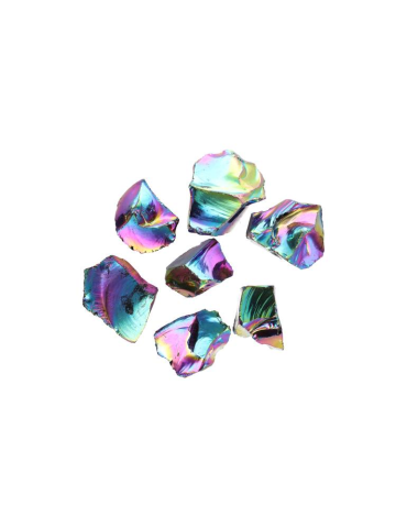 Onbewerkt titanium aura obsidiaan steen 4-5 cm