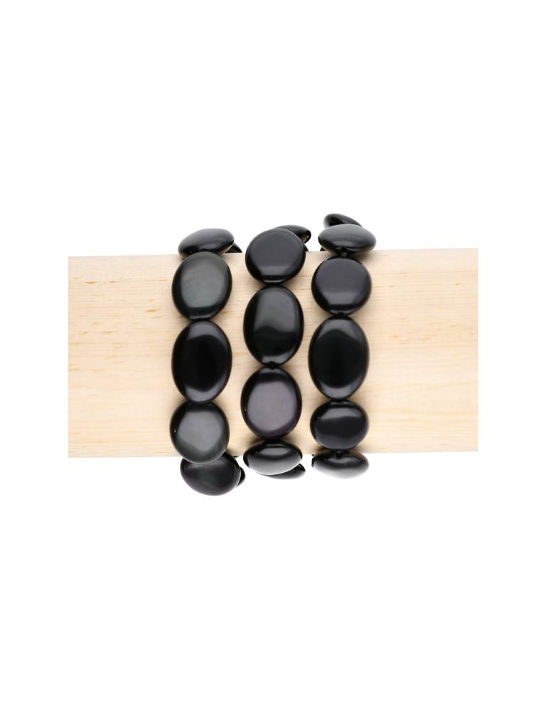 Obsidian Himmelsaugen Armband großer Kieselstein