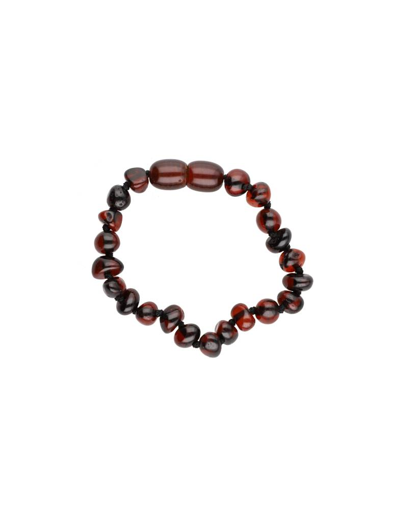 Armband baby donker cognac amber AA