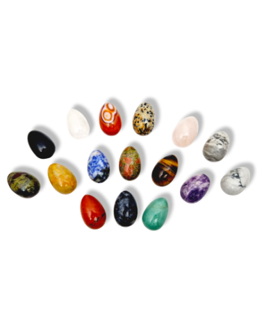 Satz von 5 Eiern, 3 cm, Mix aus Steinen