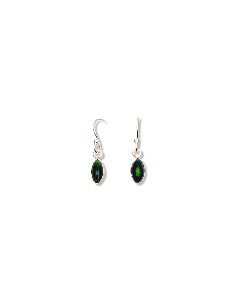 Black opal 925 silver earrings