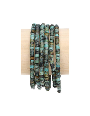 African Turquoise Heishi Bead Bracelet AA