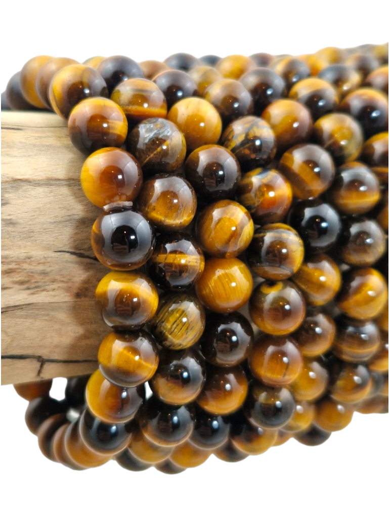 Brazalete de ojo de tigre perlas AA