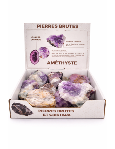 Amethist Druze display B ruwe stenen