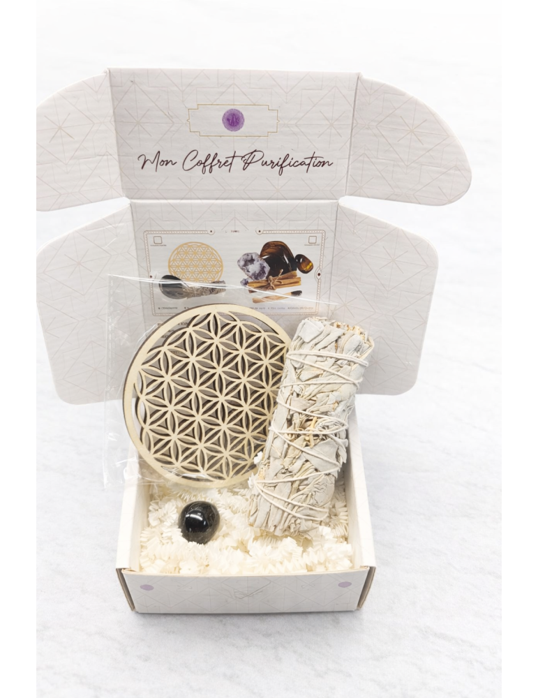 Kit de purificación Salvia, flor de la vida y Obsidiana
