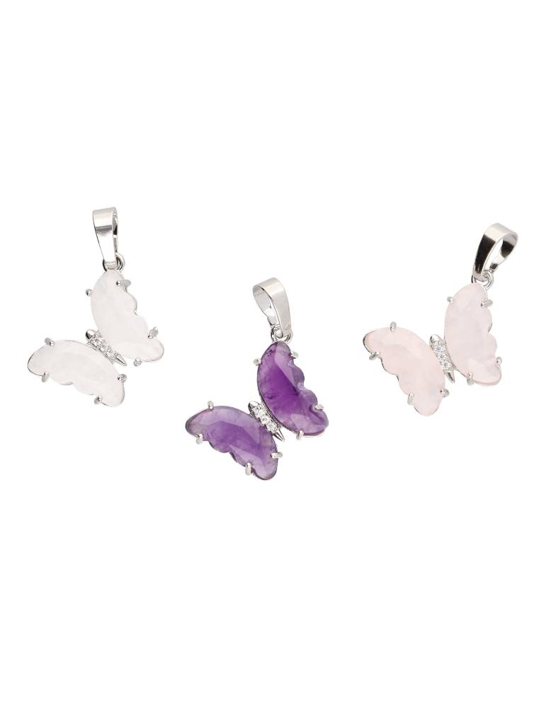 Pendentif papillon facettes