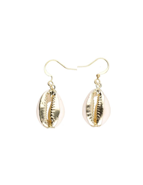 Boucles d'oreilles coquillage cauri blanc
