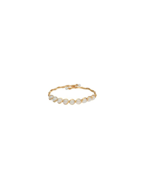Bracelet acier inoxydable + 9 perles 7mm