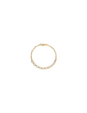 Bracelet acier inoxydable + 9 perles 7mm
