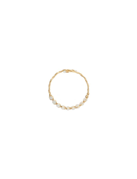 Bracelet acier inoxydable + 9 perles 7mm