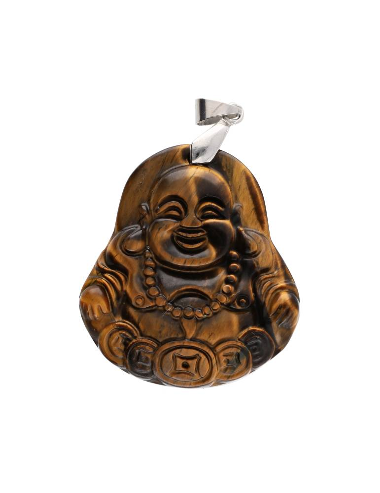 Ciondolo Buddha ridente occhio di tigre AA