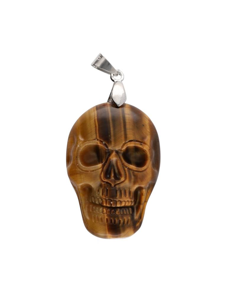 Pendentif crâne oeil de tigre AA