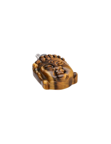 Ciondolo testa di Buddha occhio di tigre AA