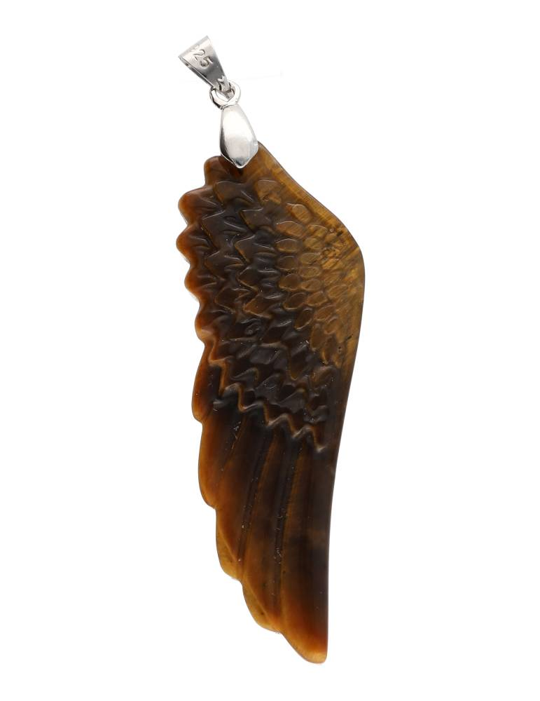 Colgante de ala de ángel ojo de tigre AA